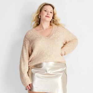 Plus size v neck women's sweater target future collective 1x